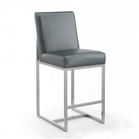 Manhattan Comfort CS003-GP Element 37.2 in. Graphite and Polished Chrome Stainless Steel Counter Height Bar Stool